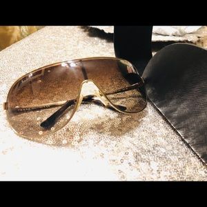 Prada gradient shield sunglasses with case